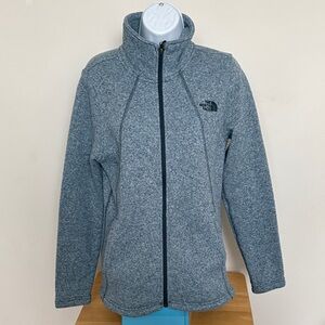 The North Face Women's Heather Gray Blue Full Zip Sweater Size Large